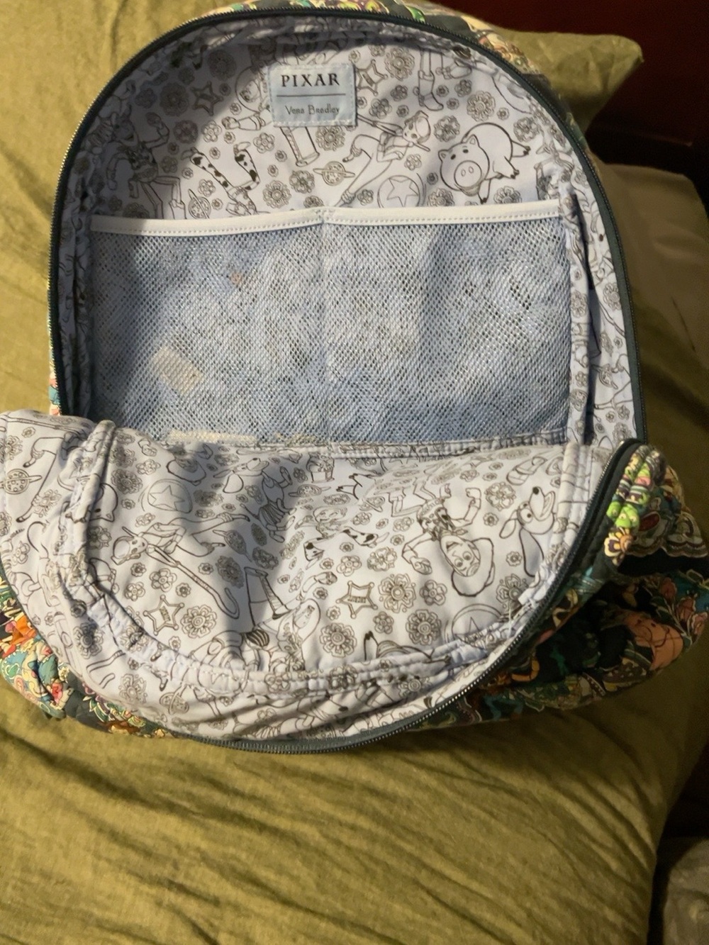 Vera Bradley Navy Quilted Backpack with Multicolor Paisley Motif - Picture 3 of 6